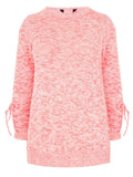 Coral Navy & Red Marl Soft Knitted Plus Size Jumpers