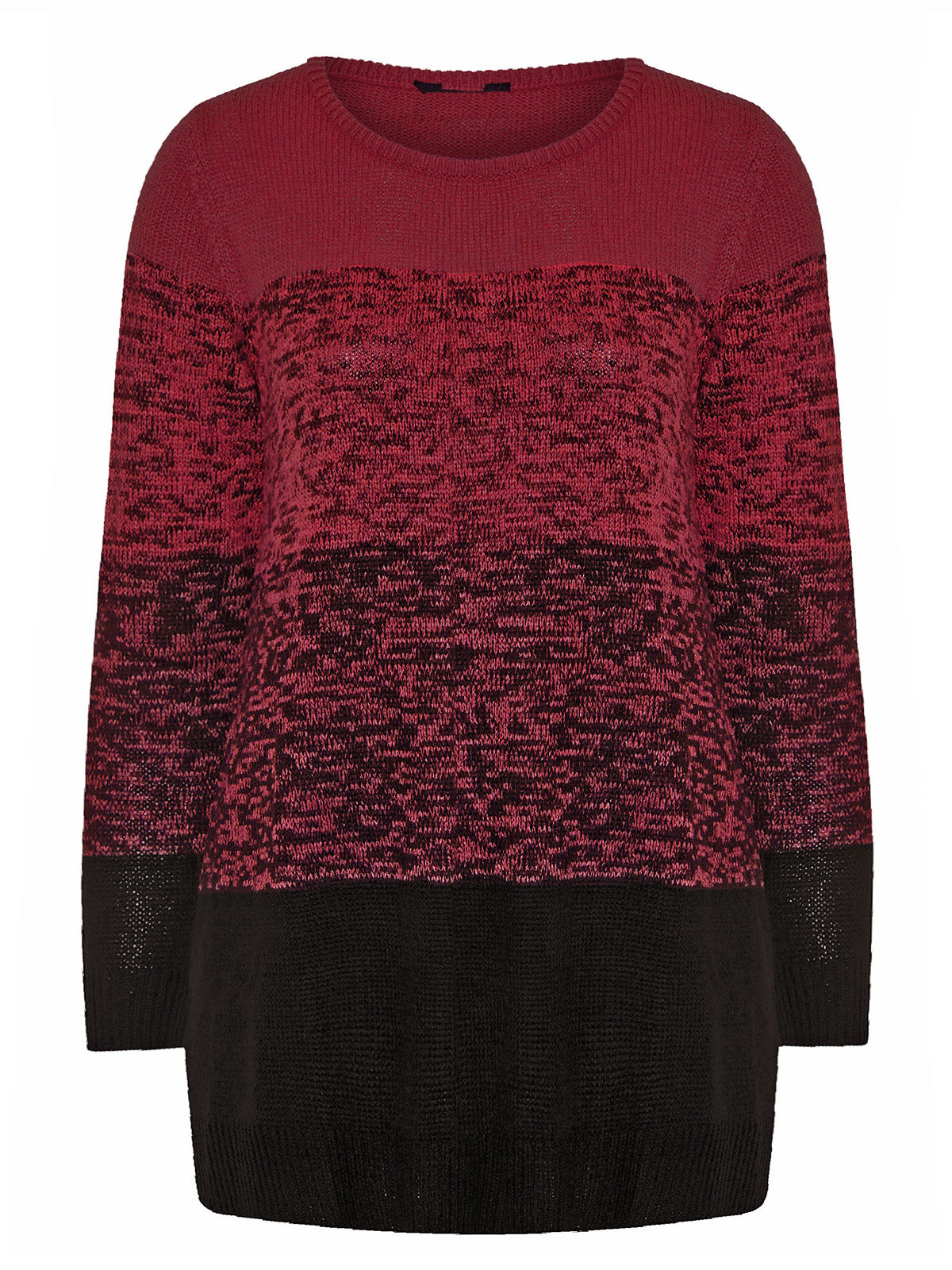 Coral Navy & Red Marl Soft Knitted Plus Size Jumpers