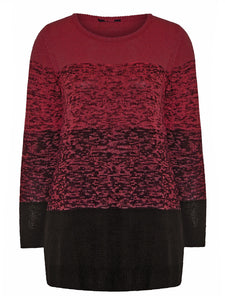 Coral Navy & Red Marl Soft Knitted Plus Size Jumpers