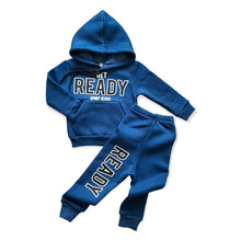 Load image into Gallery viewer, Boys Tracksuits Blue Get Ready Sweatshirt Hoodie Top Plus Jogging Bottoms
