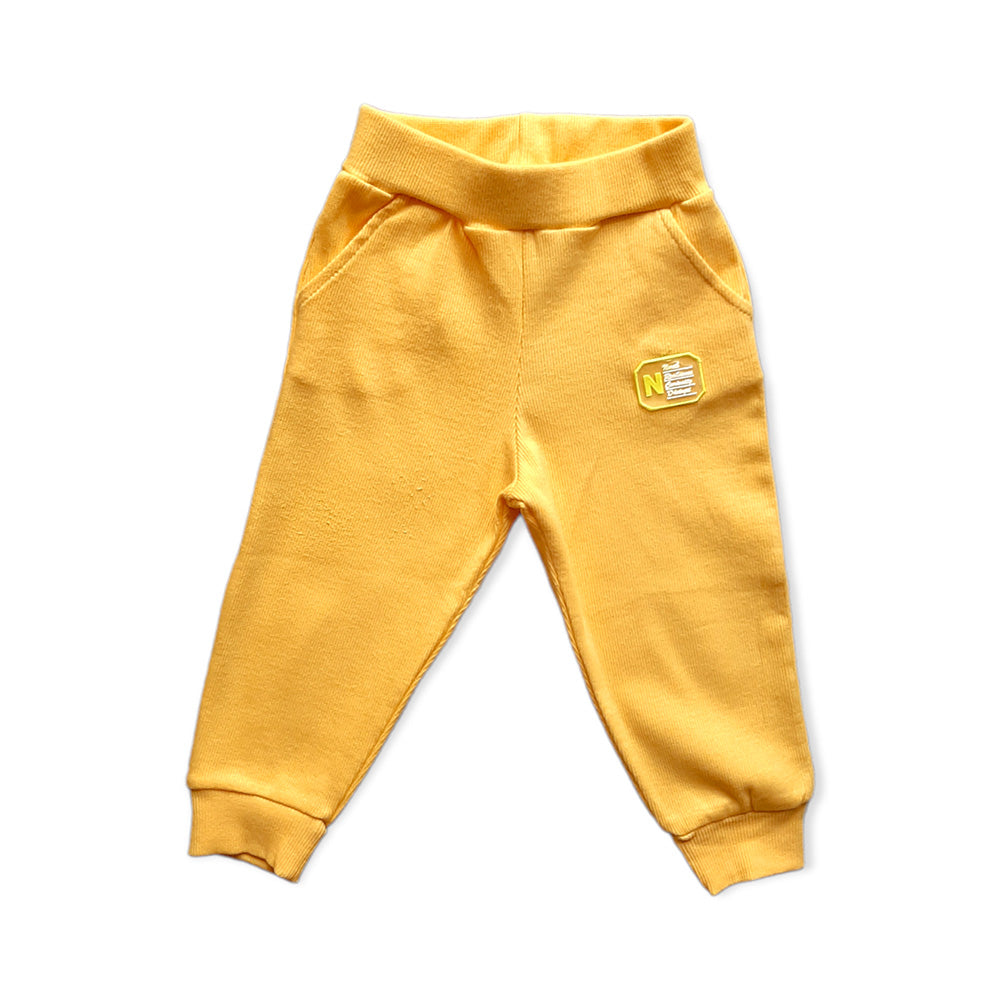 Girls Yellow Funny Embroidery Top & Bottom 2Pc Sets