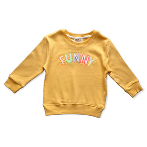 Girls Yellow Funny Embroidery Top & Bottom 2Pc Sets