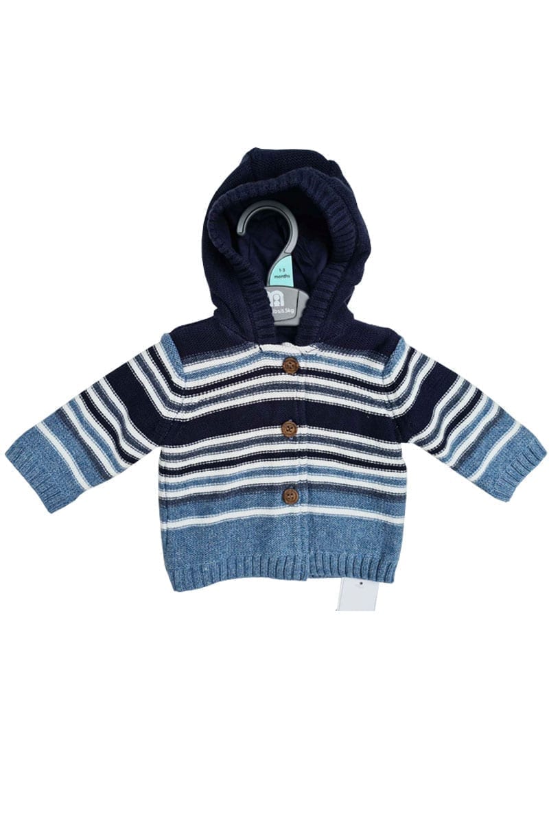 Baby Boys Navy & Blue Stripe Thick Cardigan