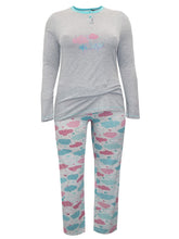 Load image into Gallery viewer, Italian Grey Multi Pure Cotton &#39;Life is Beautiful&#39; Cloud Print Pyjama Set
