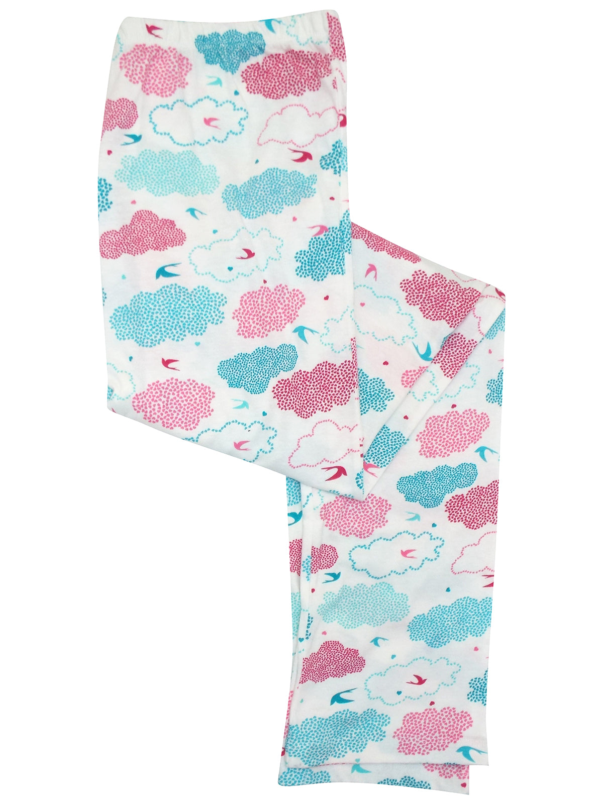 Italian Grey Multi Pure Cotton 'Life is Beautiful' Cloud Print Pyjama Set