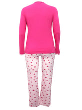 Load image into Gallery viewer, Italian Miami Fuchsia &quot;You Love Me&quot; Pure Cotton Lip Pyjama Set
