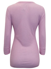 Load image into Gallery viewer, Ladies Dusty Pink Boux Avenue Elsie Ribbed Stretchy 3/4 Sleeve Top

