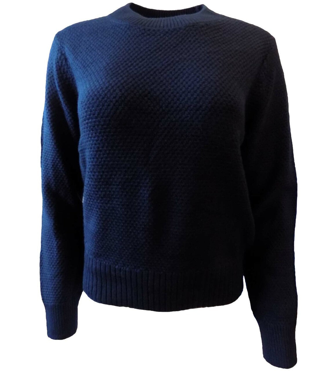 Thick Cable Cotton Textured Knitted Crew Neck Jumper