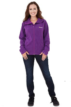Load image into Gallery viewer, Ladies Purple High Neck Zip up Long Sleeve Fleece Jacket
