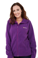 Load image into Gallery viewer, Ladies Purple High Neck Zip up Long Sleeve Fleece Jacket
