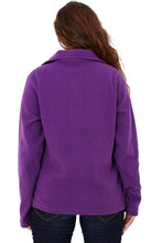 Load image into Gallery viewer, Ladies Purple High Neck Zip up Long Sleeve Fleece Jacket
