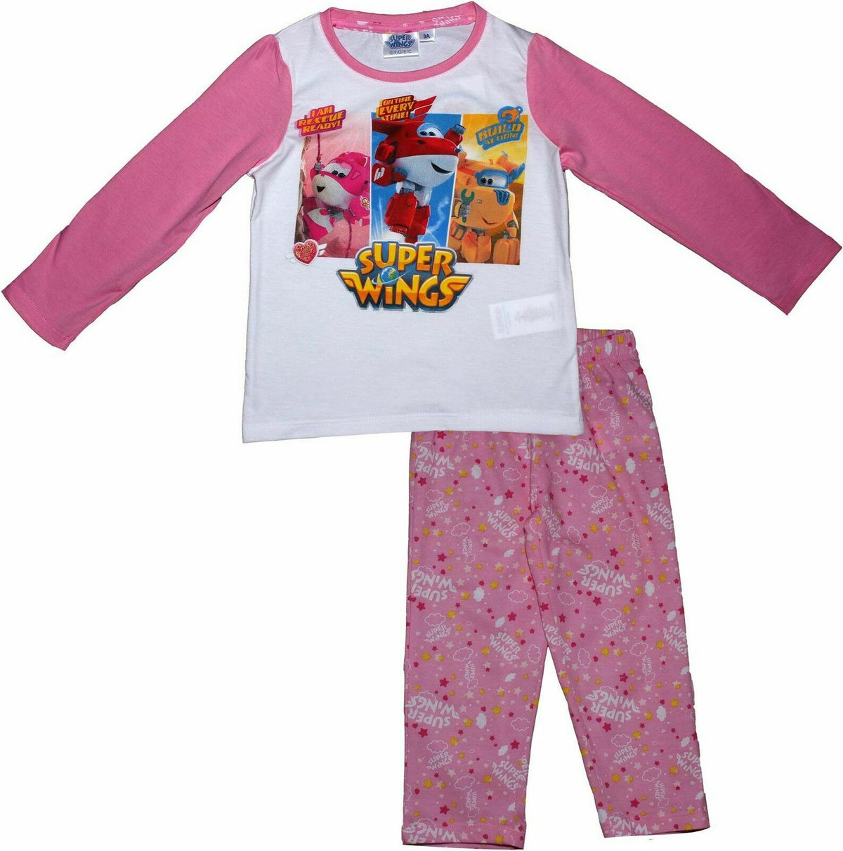 Girls Pink Superwings pyjamas