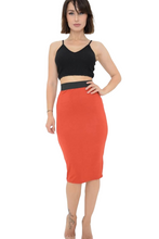 Load image into Gallery viewer, Ladies Plain Fitted Jersey High Waisted Bodycon Pencil Skirt
