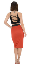 Load image into Gallery viewer, Ladies Plain Fitted Jersey High Waisted Bodycon Pencil Skirt
