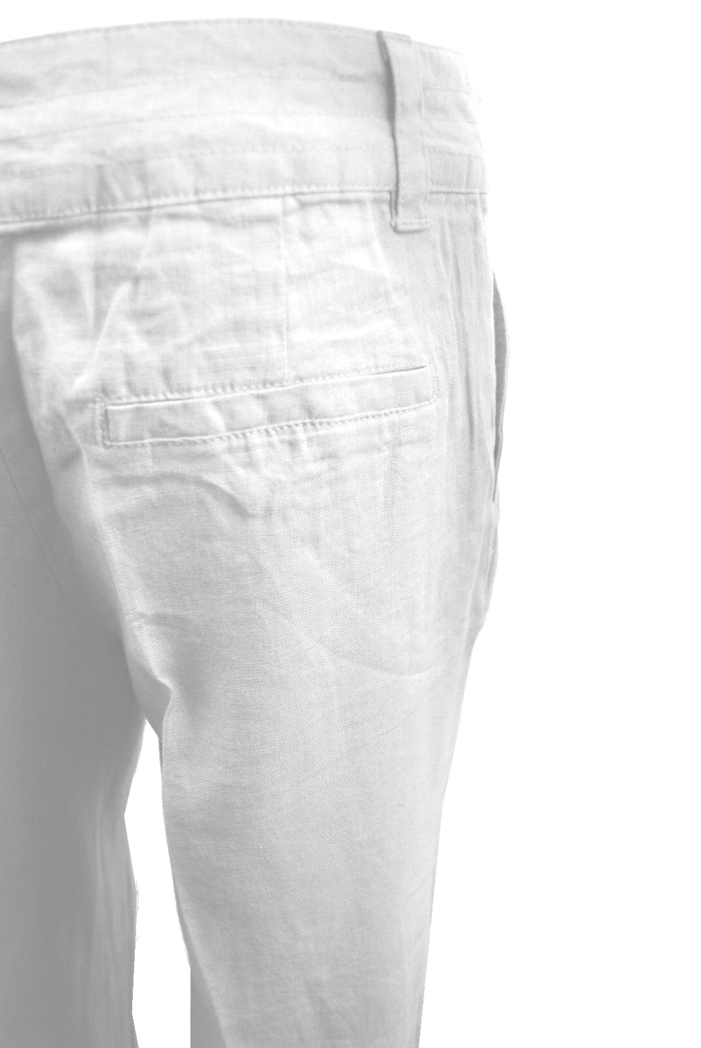 Sand Linen High Rise Straight Leg Trousers