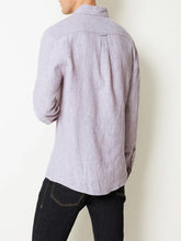 Load image into Gallery viewer, Mens Big &amp; Tall Lilac Pure Linen Collared Long Sleeves Shirt
