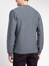 Load image into Gallery viewer, Grey Pure Cotton Cable Knit Crew Neck Long Sleeve Jumpers
