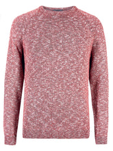 Load image into Gallery viewer, Mens Rose Marl Pure Cotton Textured Ribbed Crew Neck Long Sleeve Jumpers
