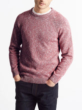Load image into Gallery viewer, Mens Rose Marl Pure Cotton Textured Ribbed Crew Neck Long Sleeve Jumpers
