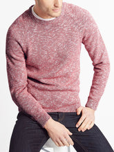 Load image into Gallery viewer, Mens Rose Marl Pure Cotton Textured Ribbed Crew Neck Long Sleeve Jumpers
