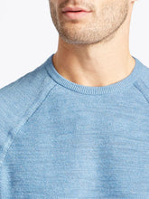 Load image into Gallery viewer, Mens Ice-Blue Pure Cotton Slub Crew Neck Knitted Jumper
