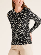 Load image into Gallery viewer, Black Multi Floral Print Soft Knit Long Sleeve Jumper
