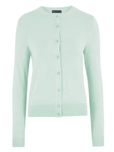 Load image into Gallery viewer, Ladies Light Jade Soft Knit Crew Neck Button Down Cardigan
