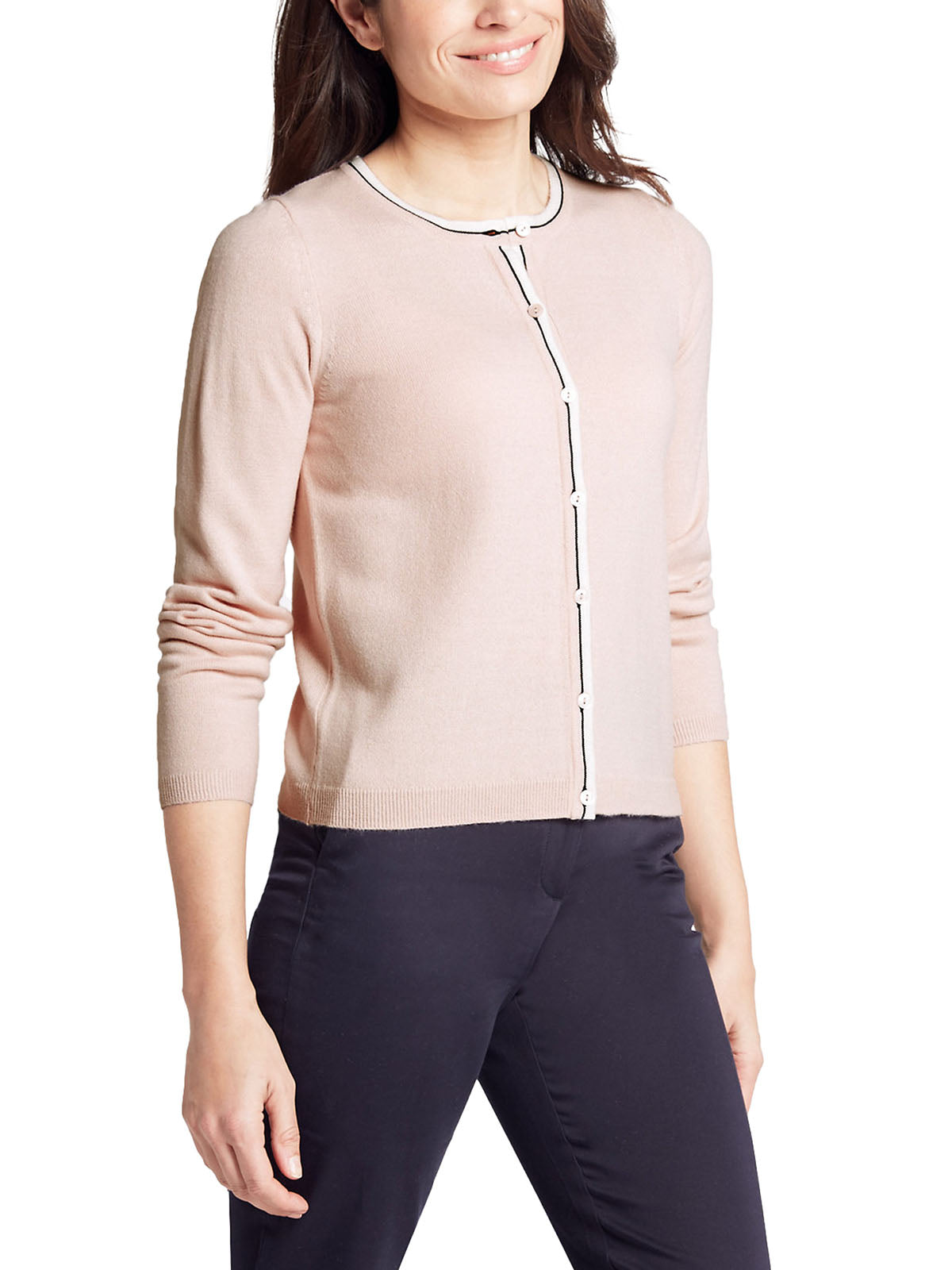 Classic Peach Soft Knit Button Down Long leeve Cardigan