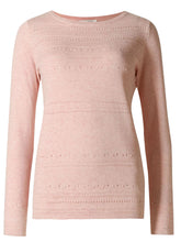 Load image into Gallery viewer, Ladies Blush-Pink Open Knit Cotton Plus Size Jumpers
