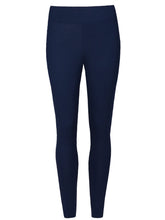 Load image into Gallery viewer, Ladies Navy High Waisted Stretchy Full Length Leggings
