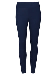 Ladies Navy High Waisted Stretchy Full Length Leggings