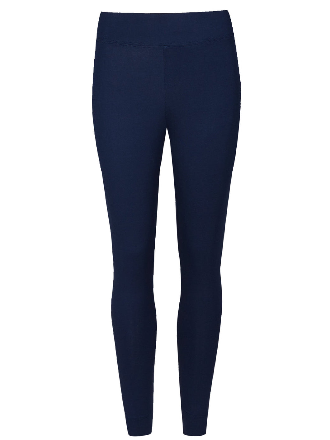 Ladies Navy High Waisted Stretchy Full Length Leggings