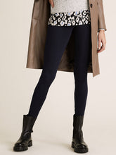 Load image into Gallery viewer, Ladies Navy High Waisted Stretchy Full Length Leggings
