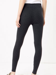 Black Zig-Zag High Waisted Stretchy Leggings