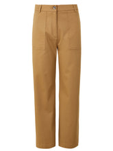 Load image into Gallery viewer, Ladies Camel Cotton Rich Wide Leg Utility Style Trousers
