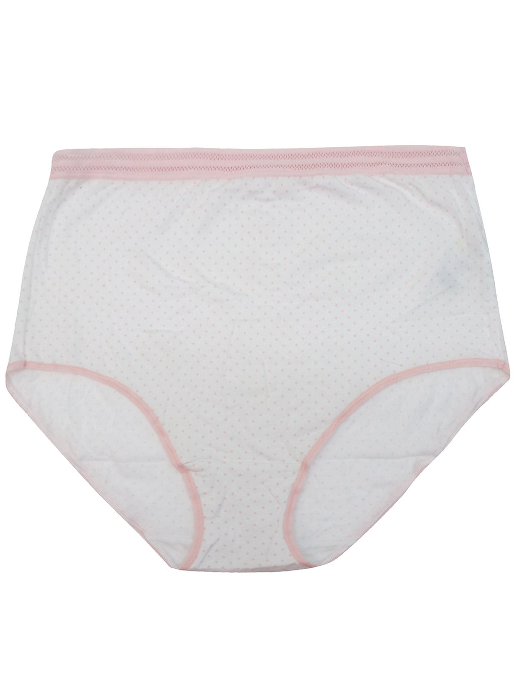 Ladies Pink Contrast Trim Modal Blend Spot Print Briefs