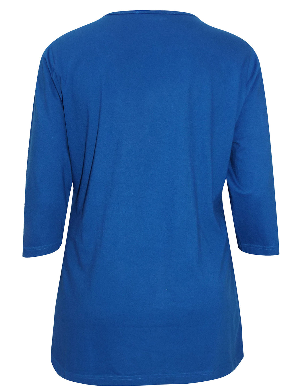 Ladies Cotton Knit Scoop Neck 3/4 Sleeve Plus Size Tops