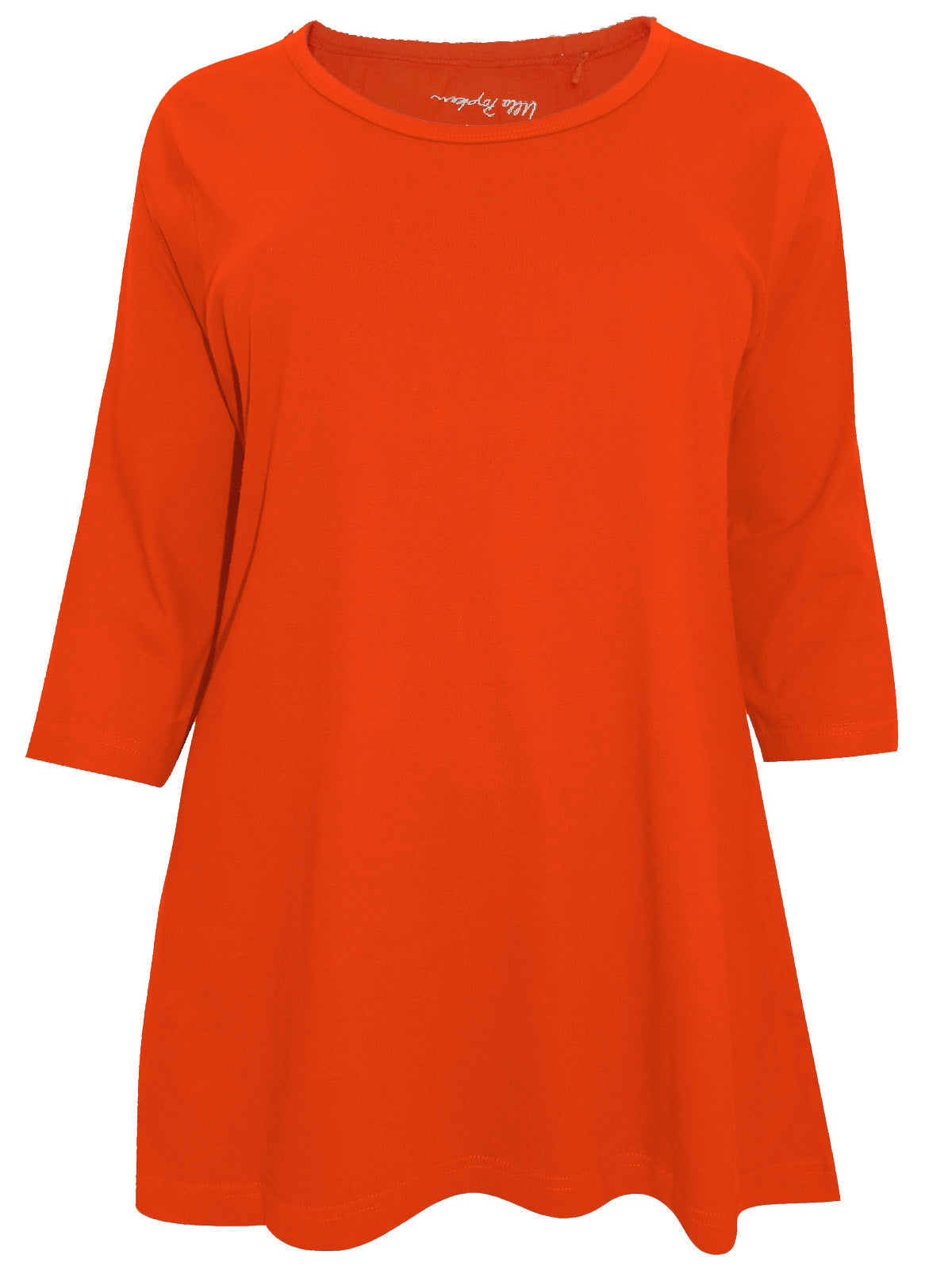 Ladies Cotton Knit Scoop Neck 3/4 Sleeve Plus Size Tops