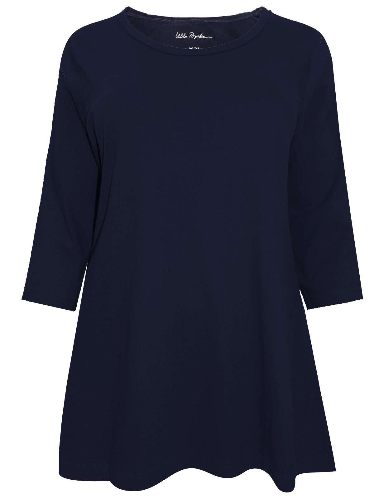 Ladies Cotton Knit Scoop Neck 3/4 Sleeve Plus Size Tops