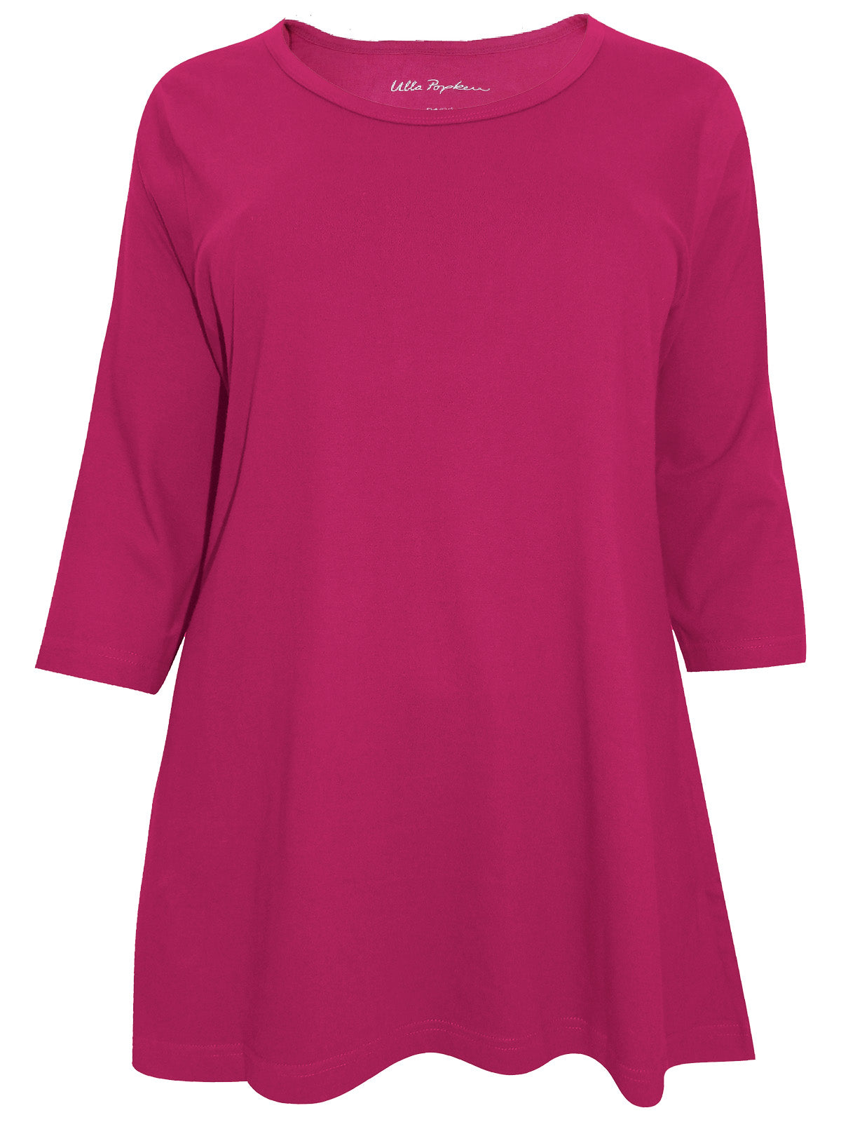 Ladies Cotton Knit Scoop Neck 3/4 Sleeve Plus Size Tops