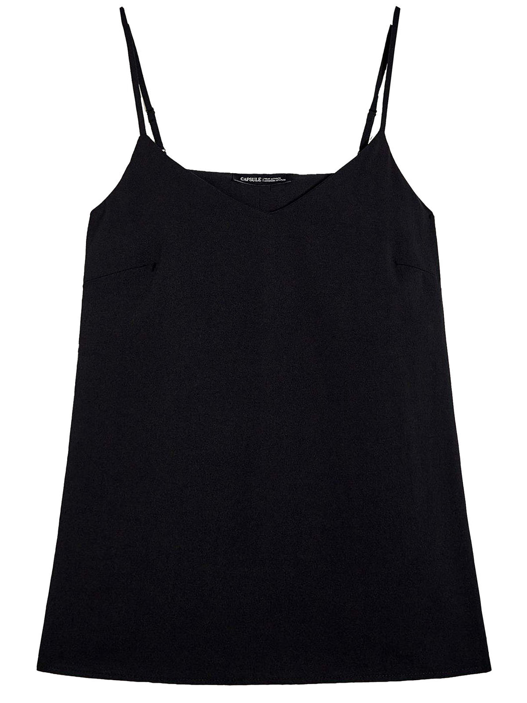 Ladies Capsule Black V- Neck Cami Vest Strappy Tank Tops
