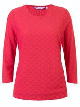 Load image into Gallery viewer, Round Neck Jacquard 3/4 Sleeve Stretchy Tunic Top
