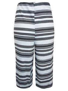 Pull On Stripe Elasticated Waist Culottes