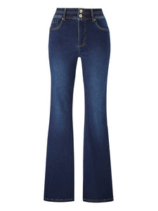 Ladies Indigo Shape & Sculpt High Waist Bootcut Plus Size Jeans