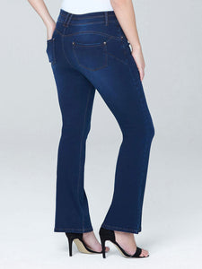 Ladies Indigo Shape & Sculpt High Waist Bootcut Plus Size Jeans