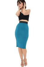 Load image into Gallery viewer, Ladies Plain Fitted Jersey High Waisted Bodycon Pencil Skirt
