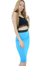Load image into Gallery viewer, Ladies Plain Fitted Jersey High Waisted Bodycon Pencil Skirt
