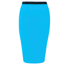 Load image into Gallery viewer, Ladies Plain Fitted Jersey High Waisted Bodycon Pencil Skirt
