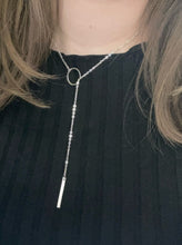 Load image into Gallery viewer, Ladies Silver Bar Personality Infinity Pendant Chocker Link Chain Necklace
