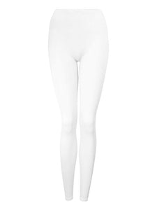 Girls White Cotton Rich Full Length Leggings